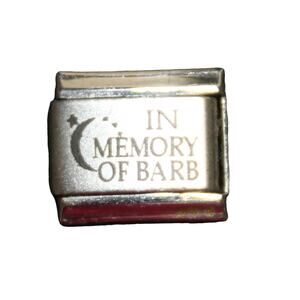 UD Italy Stainless Steel "In Memory of Barb" Bracelet Charm